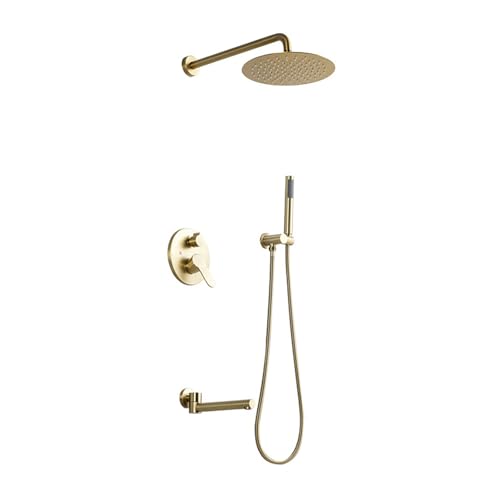 Wandmontiertes Duschsystem, Duscharmaturen komplett, Duschkühlkörper, Duschkopf mit Handheld -Kombination, Duschsets, Duschkit mit Ventil und Duschkopf, Wasserhahn Set Badewanne , B , B LWX Wandmontiertes Duschsystem, Duscharmaturen komplett, Duschkühlkörper, Duschkopf mit Handheld -Kombination, Duschsets, Duschkit mit Ventil und Duschkopf, Wasserhahn Set Badewanne , B , B LWX von YCVAWEOD