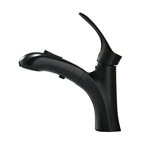 Waschbecken Wasserhahn mit Auszieher Sprühgerät Einloch-Basin-Tap Einerhebel Wasserhahn Küchenmischer Tap-Black LWX Waschbecken Wasserhahn mit Auszieher Sprühgerät Einloch-Basin-Tap Einerhebel Wasserhahn Küchenmischer Tap-Black LWX von YCVAWEOD