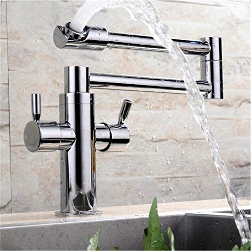 Waschmischer Tippen Sie auf Kupferklappküchenarmatur mit Belüftung für Kalt- und Heißwassermixer 360 Swivel Dual Griff Deck montiert Retro -Stil, Schwarz, schwarz LWX von YCVAWEOD