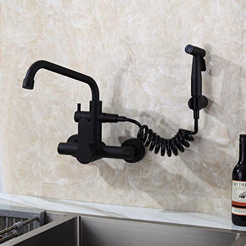 Wasser Wasserhahn TAP 360 ° Drehwirblicher Ein Hebel Waschbecken Taps Küchenarmatur Heißer Kaltwaschmischer Tap Waschibasinwand mit Sprühgichtdoor -Wasserhahn Mop Pool Wäscherei Pool Tap/6/a LWX von YCVAWEOD