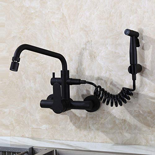 Wasser Wasserhahn TAP 360 ° Drehwirblicher Ein Hebel Waschbecken Taps Küchenarmatur Heißer Kaltwaschmischer Tap Waschibasinwand mit Sprühgichtdoor -Wasserhahn Mop Pool Wäscherei Pool Tap/6/a LWX von YCVAWEOD