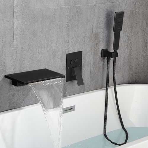 Wasserfall Bad Duschmischer Hahn gebürstet Wasserfall Badmixer mit Duschwandkontschleder LWX von YCVAWEOD