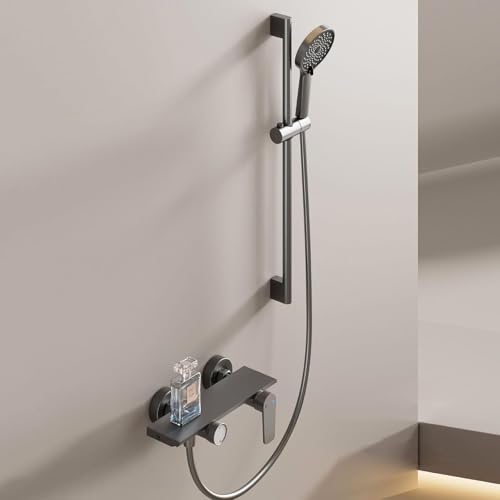 Wasserfall Bad mit Duschgrau Bad Duschmischer mit Regal montiert LWX Wasserfall Bad mit Duschgrau Bad Duschmischer mit Regal montiert LWX von YCVAWEOD