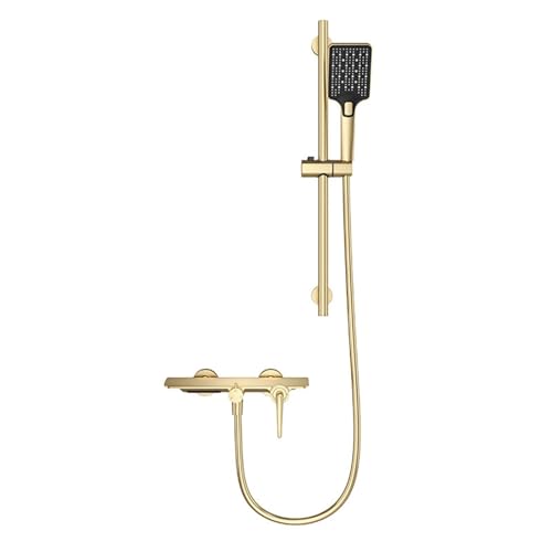 Wasserfall Badmixer Haken mit Duschgrau Bad Duschmischer Tippwand montiert (Gold) LWX von YCVAWEOD