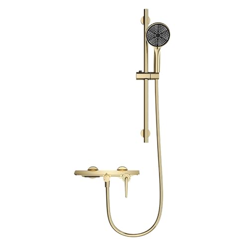 Wasserfall Badmixer Haken mit Duschgrau Bad Duschmischer Tippwand montiert (Gold) LWX von YCVAWEOD