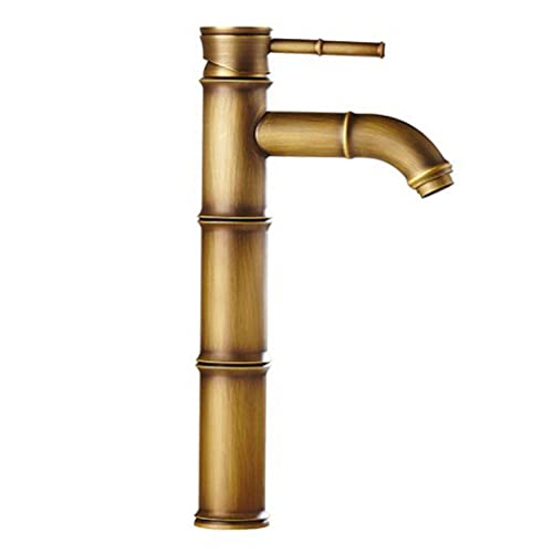 YCVAWEOD Wasserfall -Beckenmixer -Hahn, Messing Badezimmermixer Tippen Sie mit einem Griff Heiße und kalte verstellbare Retro -Beckenmixer -Wasserhahn für Hotelwaschraumküche, B (Farbe: C) LWX von YCVAWEOD