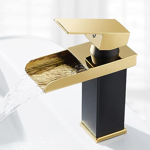Wasserfall Tap Badezimmer Heiße und kalte Eingriff HABE TAPS für die Einrichtung eines Einsatzes von Arbeitsplätzen mit Einfachloch (hoch) (hoch) LWX von YCVAWEOD