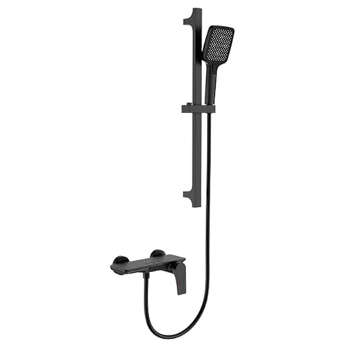 Wasserfall Wandmontaged Bad Duschmischer Tap Badezimmer Badewanne Tap Chrom Badmixer Zapfteilt Wasserfall mit Handschubstkopf (Chrom) LWX von YCVAWEOD