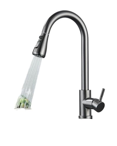 Wasserfall Wasserhahn schwarz küche einloch ausströmen küchenspüle mixer tap stream sprühungskopfchrom (schwarz a) LWX von YCVAWEOD
