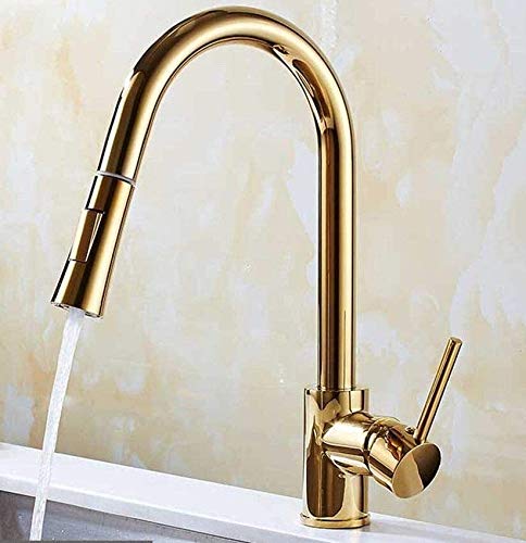 Wasserhähne, Sprühkopf -Küchenarmatur 360 Rotation Küchenmischer Tippen Sie auf Einzelhebelmixer Tap Küchenspüle kaltes heißes Wasser Tap Retro Style Deck montiert/a/a LWX von YCVAWEOD