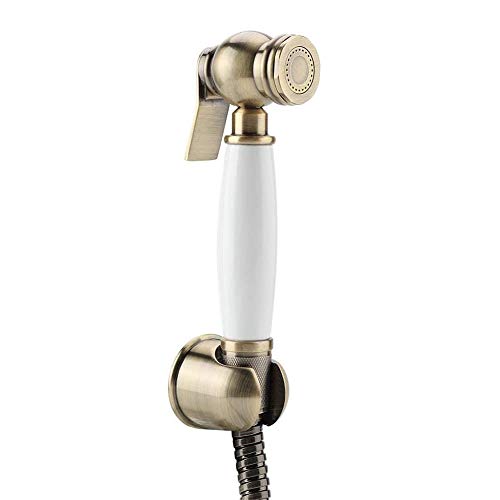 Wasserhähne Bidet Sprayer mit kaltem Wasser Messingwand montiert tragbare Handheld Bidet Wasserhahn Set Badezimmer Dusche Bidet Tap für persönliche Hygiene, Stoffwindel Waschmaschine, Bronze LWX von YCVAWEOD