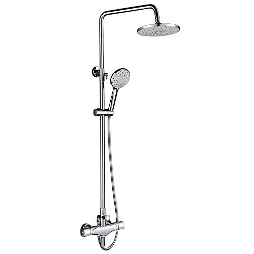 Wasserhähne Duschsystem mit heißem und kaltem Wasser Badezimmer Duschkombination Set Multifunktionsdusche Wasserhahn mit Regenduschkopf, Handheld, Badewanne Wasserhahn, Chrom (Farbe: Chrom) LWX von YCVAWEOD
