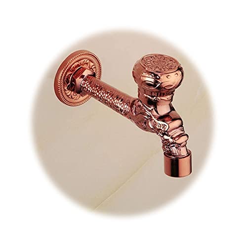 Wasserhähne Spüle Spüle Zapftaps Europeanquekitchen Wasserhahn Wandmontage Außenarmatur Chrom Waschbecken Eines kaltes Wasser Haken Haushaltsmop Pool Washine Wasserhahn/Washihine/Mop Pool/A. LWX von YCVAWEOD