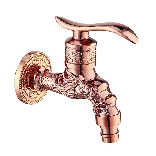 Wasserhähne Spüle Spüle Zapftaps Europeanquekitchen Wasserhahn Wandmontage Außenarmatur Chrom Waschbecken Eines kaltes Wasser Haken Haushaltsmop Pool Washine Wasserhahn/Washihine/Mop Pool/A. LWX von YCVAWEOD