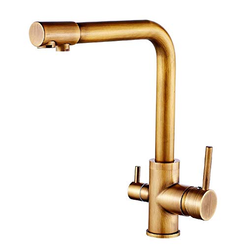 Wasserhähne Wasser zum Tippen Küchenarmatur Küche All Bronze Antique Dual Verwendung reines Wasser Doppelkopf Küche Klotz Wasserhahn Waschbecken Gemüse Topf Heiße und kalte Mischwasser Wasserhahn Wasserhähne Wasser zum Tippen Küchenarmatur Küche All Bronze Antique Dual Verwendung reines Wasser Doppelkopf Küche Klotz Wasserhahn Waschbecken Gemüse Topf Heiße und kalte Mischwasser Wasserhahn von YCVAWEOD