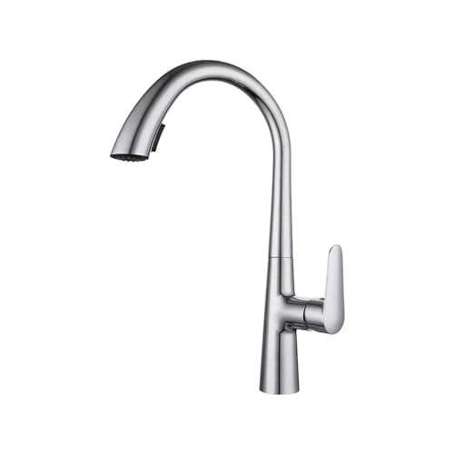 Wasserhahn, Messingauszug Küchenarmatur einverrückter Waschbecken Waschbecken Heißer und kaltes Wassermixer Badezimmerpistole grau schwarz (Farbe: a) LWX von YCVAWEOD