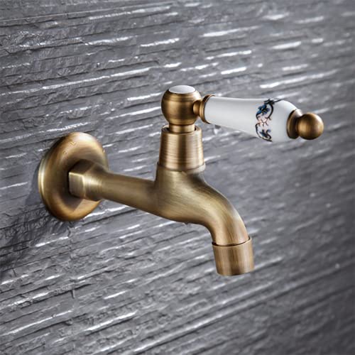 Wasserhahn Antiquitäten geschnitztes Bibcock Messing Retro Wandmontage Einer kalter Klotz Waschbecken Waschmaschine Mop Wasserhahn dekorativen Garten im Freien im Außenbereich Hochleistungsstern des Wasserhahn Antiquitäten geschnitztes Bibcock Messing Retro Wandmontage Einer kalter Klotz Waschbecken Waschmaschine Mop Wasserhahn dekorativen Garten im Freien im Außenbereich Hochleistungsstern des von YCVAWEOD