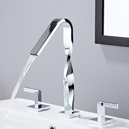 YCVAWEOD Beckenmixer Leitungswasserfall 3 Loch Becken Klopfen für Badezimmer Dual Hebel Bad Waschbecken Haken Heiße und kalte Messing Schwarz in China Made Made in China LWX YCVAWEOD Beckenmixer Leitungswasserfall 3 Loch Becken Klopfen für Badezimmer Dual Hebel Bad Waschbecken Haken Heiße und kalte Messing Schwarz in China Made Made in China LWX von YCVAWEOD