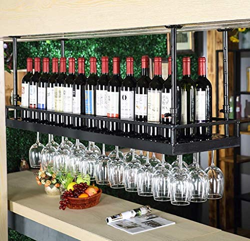 YCVAWEOD European Wine Rack Hanging Weinglas Rock auf den Kopf unten Wine Rack Goblet Rack Bar Weinregal Lagerung/A/120x35 cm LWX von YCVAWEOD