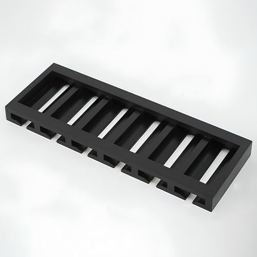 YCVAWEOD Holzglasregal aus Holz - Unterschrank oder Arbeitsplatte für bis zu 12 Gläser - stilvoller Weinhalter (schwarz, 70 x 25 cm / 27,5 x 9,8 Zoll) LWX von YCVAWEOD