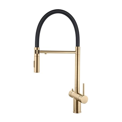 YCVAWEOD Küche Wasserhähne mit Pull Out Spray 3 Modus 3 Wege Wasserfilter Tap Kitchen Trinken Taps Waschbecken Mixer herausziehen Waffe Grau LWX von YCVAWEOD