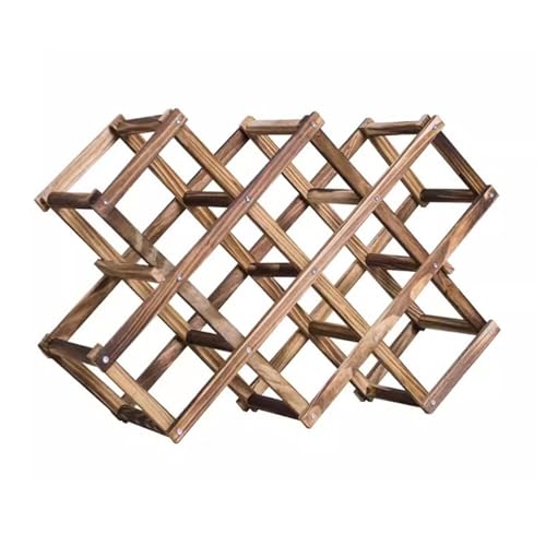 YCVAWEOD Rotwein Display Ständer Einziehbares hölzerne Weinregal Weinschrank Dekorative Möbel Speicher Rack Rotwein Rack Falten Sie Weinregal Weinständer (10 Botto) LWX von YCVAWEOD
