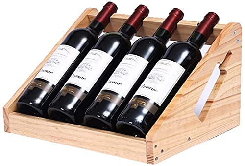 YCVAWEOD Weinregal 4 Flaschen mit massivem Holz versammelten Haushaltsschmuck Retro -Farbe, Rotwein, 372620 cm warm wie nie zuvor LWX von YCVAWEOD