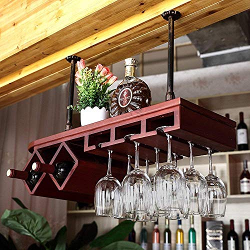 YCVAWEOD Weinregal Home Red Holder Restaurant Bar S, Haushalt massiv Holz Weinglas verkehrt herum Tasse Halter Dekorative Suspension Becher Halter, C100 cm LWX von YCVAWEOD