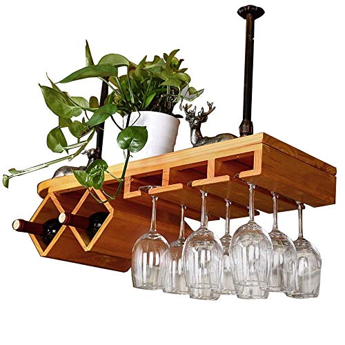 YCVAWEOD Weinregal Home Red Holder Weinglas Rack Restaurant Bar S, Halter European Massivholz Hochglas Rack verkehrt herum auf den Kopf, 100 * 28 cm LWX von YCVAWEOD