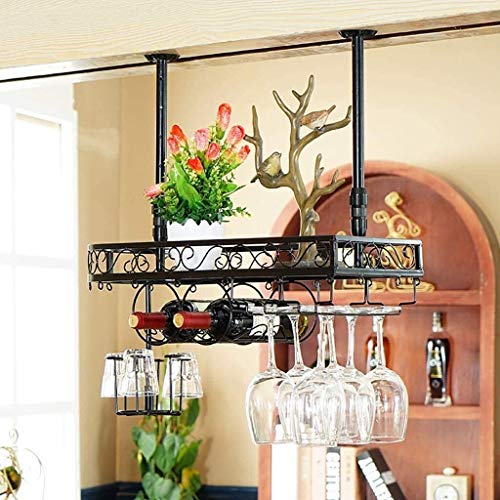 YCVAWEOD Weinregal Industrial Wind Retro Hanging Weinglasregal Europäischer Stil Rotweinflasche Rack LWX YCVAWEOD Weinregal Industrial Wind Retro Hanging Weinglasregal Europäischer Stil Rotweinflasche Rack LWX von YCVAWEOD