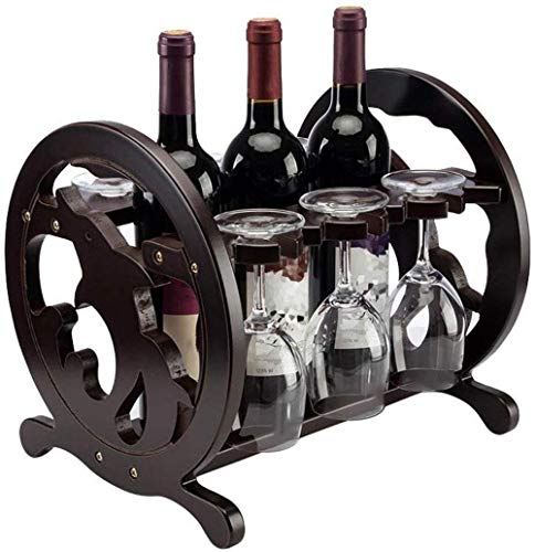 YCVAWEOD Weinregal -Rack -Racks -Arbeitsplatte Holzwein Rack Tabletop Wine Rack - Home Decoration, können 3 Flaschen Rotwein und 6 Weingläser halten LWX YCVAWEOD Weinregal -Rack -Racks -Arbeitsplatte Holzwein Rack Tabletop Wine Rack - Home Decoration, können 3 Flaschen Rotwein und 6 Weingläser halten LWX von YCVAWEOD