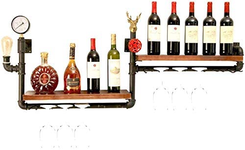 YCVAWEOD Weinregal Wandmontierter Weinregal -Holz Wandmontage Weinglas Rack Rotwein Goblet Halter Restaurant Dekoration -Größe -120x50 cm warm wie Immer LWX von YCVAWEOD