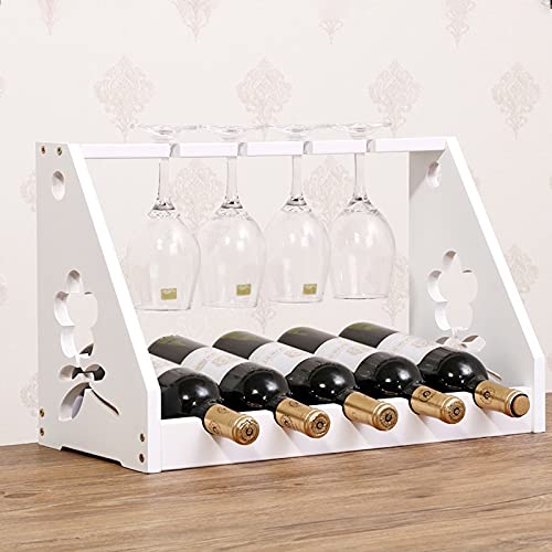 YCVAWEOD Weinregal Weinregal, 5 Flaschen Freiständige Arbeitsplatte Holzwein Rack Tabletop Weinlagerhalter Ständer, kleine Weinstock -Tischplatte Rotweinregal (Farbe: B) LWX von YCVAWEOD