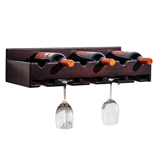 YCVAWEOD Weinregalmultifunktional mit Wand montiertes Lagerregal | Wandmontierter Weinregal | Naturhölzerner Flasche Rack Wandhänge Dekoration Tief Rotweinglas Halter LWX von YCVAWEOD