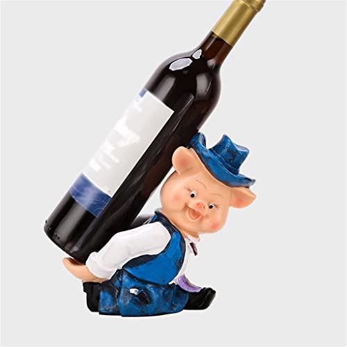 YCVAWEOD Weinregalpersonalität glückverheißendes Schwein Rotweinregal Haus Europäischer Harz Weinregal Ornamente Weinregal Weinhalter LWX von YCVAWEOD