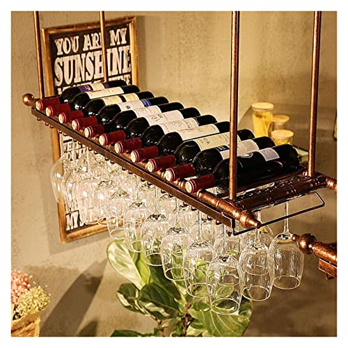 YCVAWEOD Weinregalwine Rack Weinhalter Weinregale frei stehende klappbare Holzrothalter -Racks Flaschen Weinständer Displayregal für Küchenbar J1031, Bronze, 60 * 30 cm Made in China LWX von YCVAWEOD