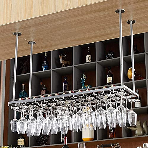 YCVAWEOD Wine Rack Bar Restaurant Weinglas Rack Home STEMWARE Rags Deckenmontage Hängende Weinflaschenhalter Metall Goblet Rack Rot 120 x 35 cm (150 x 35 cm) warm wie Immer LWX von YCVAWEOD