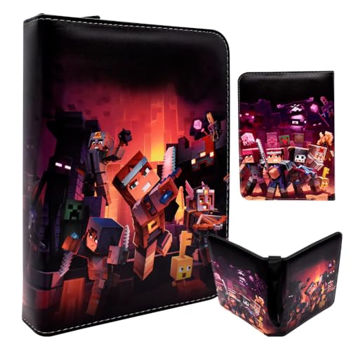 Anime Sammelalbum für Karten 400 Karten Kapazität Sammelkarten Minecra Album Sammelmappe Karten Ordner Heft Tragbarer wasserdichter Kartenhalter Card Collection Sammelheft-C von YCVBCY