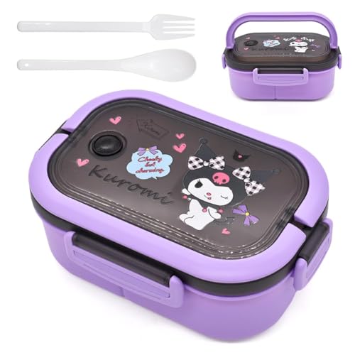 YCVBCY Kurommi Kinder Brotdose Lunchbox, Nette Lunchbox mit Fächern Brotdose mit Unterteilung-BPA frei,Lunch Box Frühstücksdose für Lebensmittel Obst Snack,Geeignet für Kinder 1 von YCVBCY