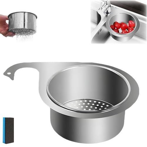 Multi-functional Drain Basket, 2024 Neuestes Spüle Sieb Korb Wasserhahn Hängender Filterkorb, Sink Strainer, Eckspülbecken-Sieb (1PCS) von YCYATS