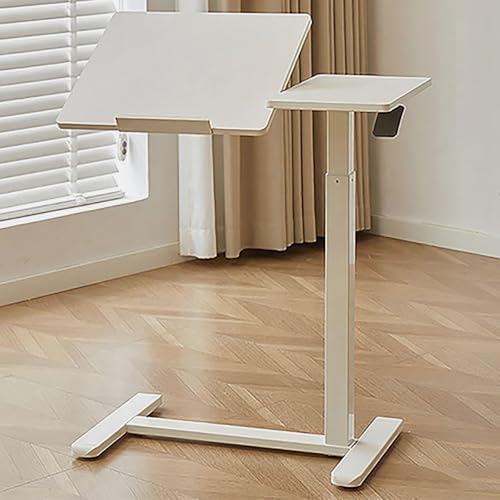 YCYHXJB Neigbarer Beistelltisch mit Rollen, Rollbarer Computertisch Nachttisch, Mobiler Standing Desk, Pneumatischer Beistelltisch C Form für Snacks YCYHXJB Neigbarer Beistelltisch mit Rollen, Rollbarer Computertisch Nachttisch, Mobiler Standing Desk, Pneumatischer Beistelltisch C Form für Snacks von YCYHXJB
