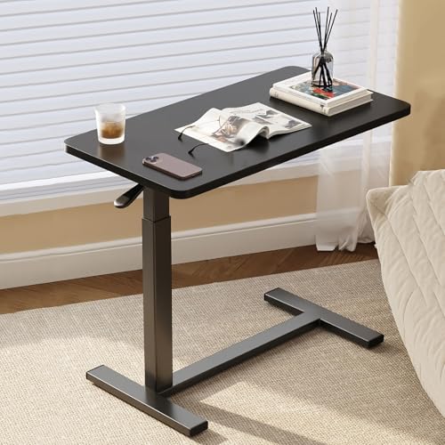 YCYHXJB Verstellbarer Beistelltisch Couch, Beistelltisch C Form, Pneumatischer Laptoptisch, Mobiler Standing Desk(Black,40 * 60cm/15.7 * 23.6in) von YCYHXJB