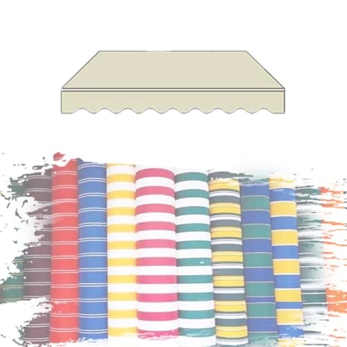 YCYHZC 7x3.0m 6x3.0m 3x3.0m Markisen-Ersatzstoff, Sonnenschutz-Schutzabdeckung, Markisenoberteil, Einziehbares Gestreiftes Canvas-Markisentuch(Apricot,7x1.5m/23x5ft) von YCYHZC