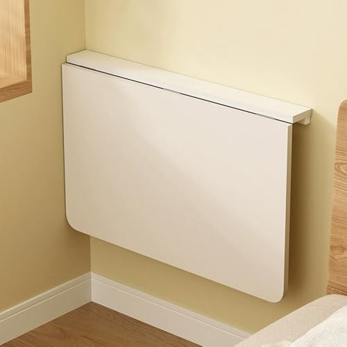 YCYHZC 80x60cm Klapptisch, Wandklapptisch, Weißer Schwebender Schreibtisch Wand Faltbare Wandmontierte Werkbank, Klapp-Esstisch von YCYHZC