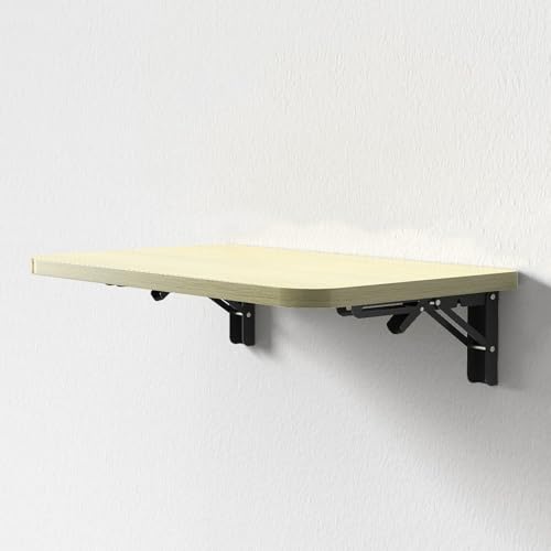 YCYHZC Klappbarer Arbeitstisch, Wand Montierter Klapptisch Holz, Schwebender Klapptisch, Hängeschreibtisch Für Arbeitszimmerküche Homeoffice(Apricot,60x40cm/23.6x15.7in) von YCYHZC