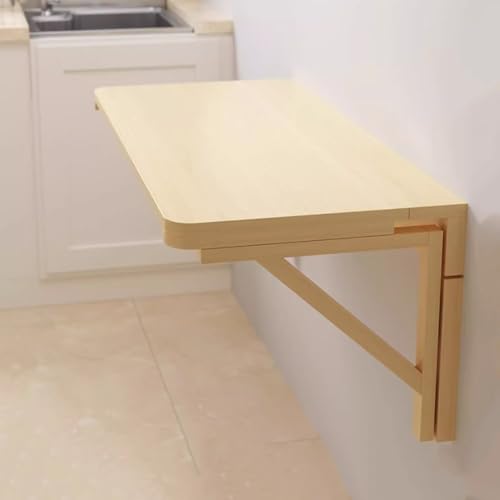 YCYHZC Wand Montierter Klapptisch, Wand Montierter Klapptisch Holz, Platzsparende, Faltbare, Schwebende Werkbank, Wand Montierter Kleiner Schreibtischtisch(50x100cm/19.6x39.3in) von YCYHZC