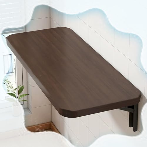 YCYHZC Wandklapptisch Holz, Schwebender Klapptisch Weißer Wäscheklapptisch, Klappbares Küchenwandregal Für Zimmer Heimbar Esszimmer Kleine Räume(Walnut,40x80cm/15.7x31.4in) von YCYHZC
