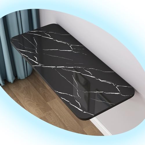 YCYHZC Wandtisch Klappbar Wandklapptisch, Klapptisch Wandmontage, Wand Zusammenklappbarer Tragbarer Werktisch, Zusammenklappbare Dreieckige Regalhalterung(Black Pattern,40in/100CM) von YCYHZC