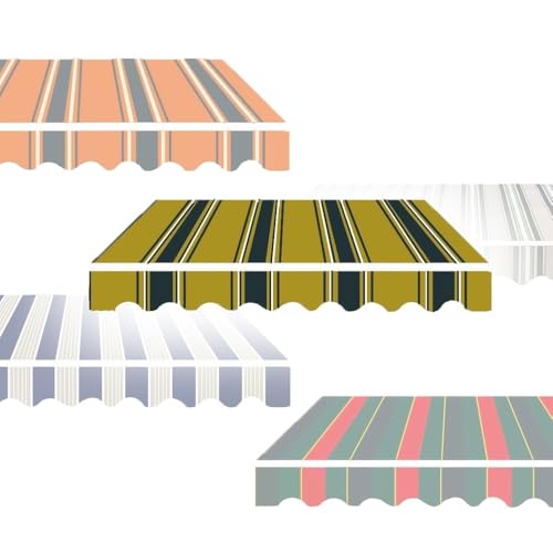 YCYHZC Wasserdichter Ersatzstoff Für Einziehbare Markisen, Sonnenschutz-Überdachung Aus Polyestergewebe Für Fenstertüren, 350x300cm Markisen-Ersatzstoff(Yellow,5.5x3.0m/18x10ft) von YCYHZC