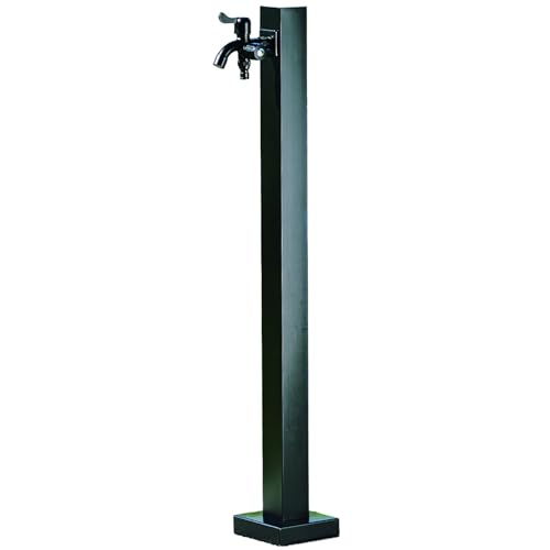 Wassersäule Garten aus Edelstahl, Wassersäule Garten mit Wasserhahn mit Zwei Wasserauslässen, Quadratischem Schlauchhalter für Einfaches Gießen(95cm/37in) von YCYRF